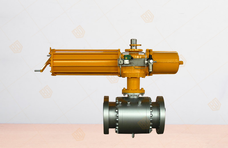Pneumatic fixed forged steel ball valve